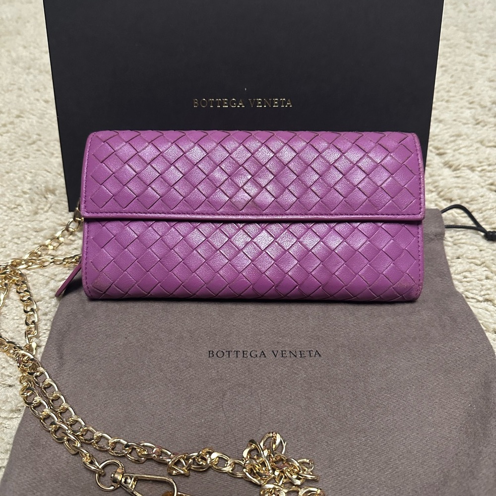 Bottega Veneta Purple Intrecciato Wallet